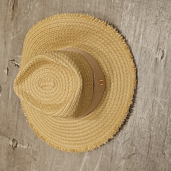 💕ERIC JAVITS💕 Fringe PInch Packable Fedora Squishee Straw Hat ~ Flax Mix NWT - Picture 8 of 16